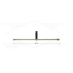 ST3600 lans - L=500mm - recht - RVS - 1/2"bu x 1/4"bi - verstelbare handgreep - 600 Bar - max 150°C