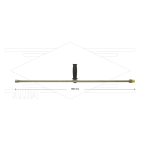 ST3600 lans - L=800mm - recht - RVS - 1/2"bu x 1/4"bi - verstelbare handgreep - 600 Bar - max 150°C