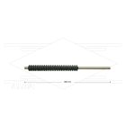 PFL lans - L=900mm - recht - RVS - vast isolatie L=265mm - 250 Bar - max 160°C - 2 x 1/4" bu