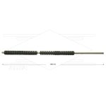 PFL lans - L=900mm - recht - RVS - vast isolatie 2 x L=265mm - 250 Bar - max 160°C - 2 x 1/4" bu