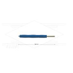 RP10 - spuitlans - L=600mm - recht - RVS - blauw - isolatie L=295mm - 400 Bar - max 80°C - 2 x 1/4" bu