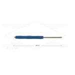 RP10 - spuitlans - L=700mm - recht - RVS - blauw - isolatie L=295mm - 400 Bar - max 80°C - 2 x 1/4" bu