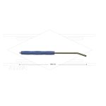 RP10 lans - L=600mm - gebogen - RVS - blauw - isolatie L=295mm - 400 Bar - max 80°C - 2 x 1/4" bu