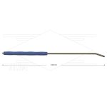 RP10 lans - L=1000mm - gebogen - RVS - blauw - isolatie L=495mm - 400 Bar - max 80°C - 2 x 1/4" bu