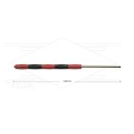 RP50 lans - L=1000mm - recht - RVS - isolatie L=495mm - rood/zwart - 500 Bar - max 80°C - 2x 1/4" bu