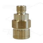 M22x1.5 - snelkoppeling nippel - Lang - messing - 250 Bar - Ø14mm - max 150°C - 1/4" bu - verlengde uitvoering L=40mm