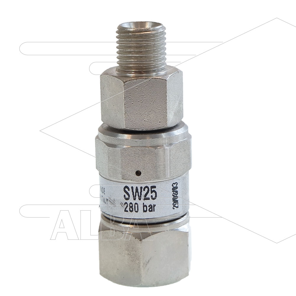 SW25 - Swivel - RVS / messing - 250 Bar - 40 l/min - max 90°C - 30 tpm ...
