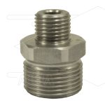 M22x1,5 - snelkoppeling nippel - RVS - 500 Bar - Ø14mm - max 150°C - 1/4" bu