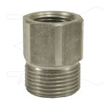 M22x1,5 - snelkoppeling nippel - RVS - 500 Bar - Ø14mm - max 150°C - 3/8" bi