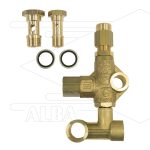 VB75 voor Interpump serie 44 - 47 - 50 - 60 - 63, Speck NP16 en Udor SF - 220 Bar - 30 l/min - max 90°C - In: 1/2" bi x bu - Uit: 3/8" bi x bu - Bypass: inwendig