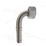 Persnippel 1/2 - 1/2" wartel - 90gr. gebogen - SW27 - RVS