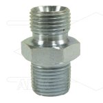 Dubbele nippel - staal - 3/8 bu BSP x 3/8" bu NPT
