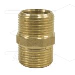 Dubbele nippel - messing - 2 x 1/2 bu