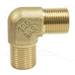 Knie - messing - 2 x 3/8 bu - 300 Bar