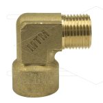 Knie - messing - 1/2 bi x 1/2" bu - 300 Bar