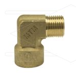 Knie - messing - 1/4 bi x 3/8" bu - 300 Bar