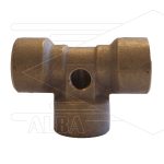 T-stuk - messing - 3 x 3/8 bi + 1 x 1/8" bi - 300 Bar