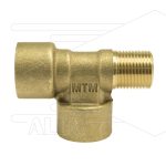 T-stuk - messing - 2 x 3/8 bi + 1 x 3/8" bu - 300 Bar