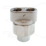 TD1P - kantelbare nozzlehouder - zonder isolatie - 1 x 1/4 Bsp bi + 2 x 1/4" Npt bi