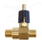 Chemicaliën injector - messing - regelbaar - Ø2.1mm (120) - 280 Bar -30 l/min - 2 x 3/8 bu