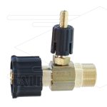 Chemicaliën injector - messing - regelbaar - Ø2.1mm (120) - 220 Bar - 30 l/min - M22 bu x M22 W