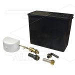 Vlottertank - 4 liter - kunststof - zwart - incl. deksel, vlotter, zeef, pilaren - 3/8 bu