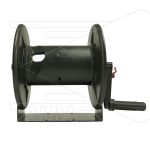 T27 - Haspel - kunststof - 20m - 250 Bar - slang: 3/8  - 3/8" bu - RVS swivel en steun