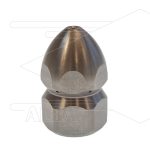 Rioolnozzle met voorboring - 0.055 - 3 x 0.80 + 1 x 0.80 - 3/8" bi - SW22 - RVS