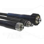 Hogedrukslang - 1SC-DN08 (5/16") - zwart - 250 Bar - Ø13,5mm - 150°C - 20m - 1/2"W x M22x1,5 W vlak - 1x KBS