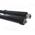 Hogedrukslang – 1SN Plus - DN08 (5/16″) – zwart – 315 Bar – Ø19,1mm – 150°C - 2m - 3/8"W x M22x1,5 W vlak - 1x KBS - 315 Bar - M22W met KBS