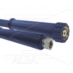 Hogedrukslang – 1SN Plus - DN08 (5/16″) – blauw – 315 Bar – Ø19,1mm – 150°C - 10m - 3/8"bu x M22x1,5 W vlak - 2x KBS