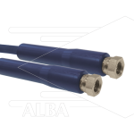 Hogedrukslang - 1SC-DN06 (1/4") - blauw - 250 Bar - Ø12,2mm - 150°C - 4,3m - 2x 1/4"W RVS - 2x KBS