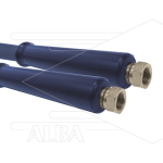 Hogedrukslang – 2SC - DN10 (3/8") – blauw – 400 Bar – Ø17 mm – 150°C - 20m - 2x 3/8"W RVS - 1x KBS