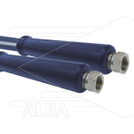 Hogedrukslang – Cleanfarm - DN12 (1/2") – blauw – 80 Bar – Ø21 mm – 150°C - 25m - 2x 1/2"W RVS - 2x KBS