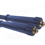 Hogedrukslang – 2SC - DN10 (3/8") – blauw – 400 Bar – Ø17 mm – 150°C - 15m - M22x1,5 W vlak x 3/8"W RVS - 1x KBS