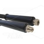 Hogedrukslang – 2SN - DN10 (3/8") – zwart – 400 Bar – Ø17 mm – 150°C - 50m - 3/8" W RVS x 3/8"bu RVS - 2x KBS