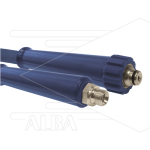 Hogedrukslang – 2SN - glad - DN10 (3/8") – blauw – 400 Bar – Ø17 mm – 150°C - 15m - M22x1,5 W x 3/8"bu RVS - 1x KBS