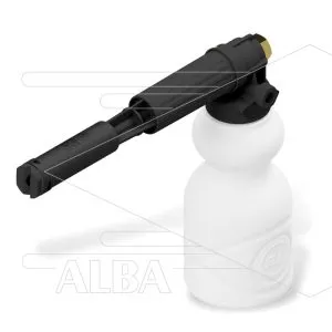 LS12 - schuimlans - zwart met flacon 1 Ltr - nozzle 2,1mm - 90 tot 200 Bar - 20 tot 30 l/min - 1/4" bi