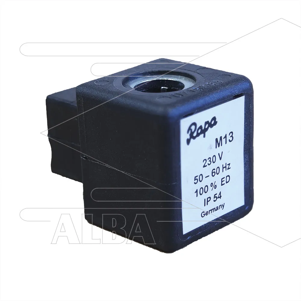 Spoel voor magneetventiel - Rapa - M13 - 230V - (bijpassende kabel 260168) - Afbeelding 1