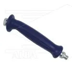 Handgreep gebogen blauw - 1/4bi x 1/4"bu - rvs
