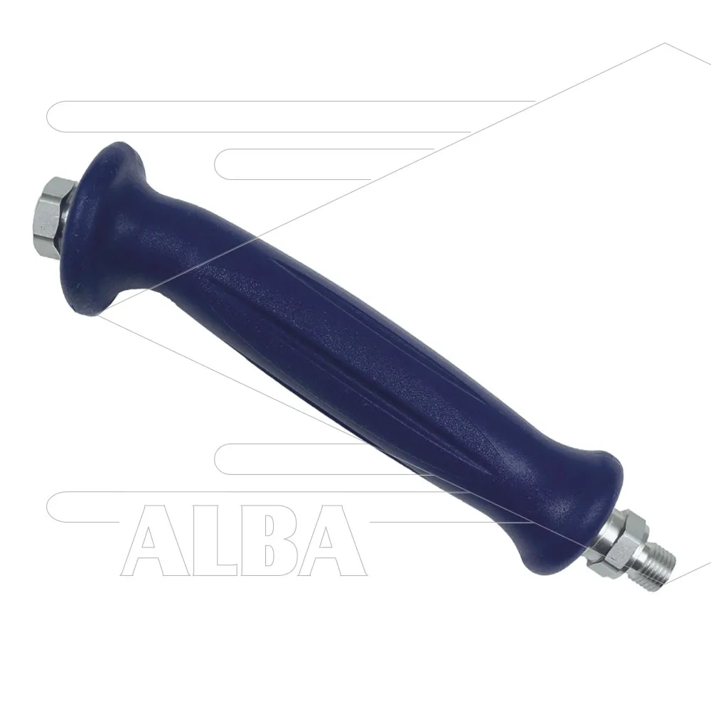 Handgreep gebogen blauw - 1/4bi x 1/4"bu - rvs - Afbeelding 1