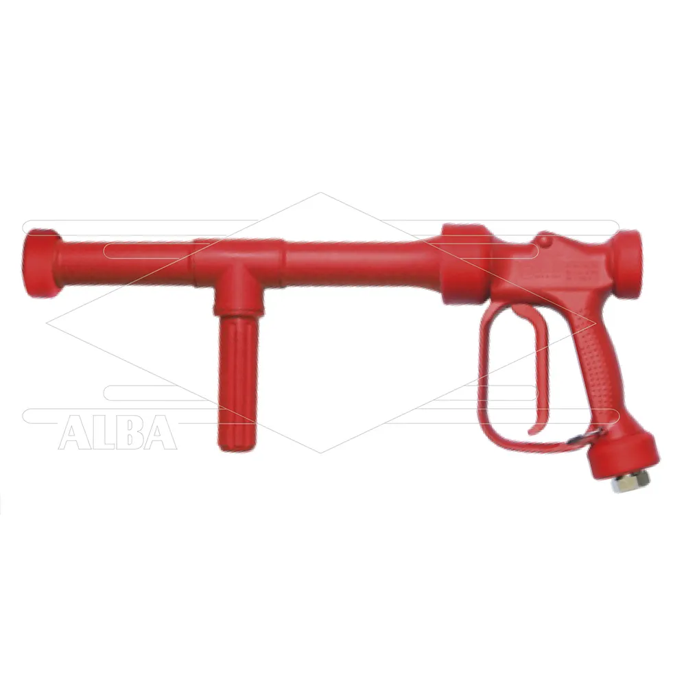 RB65 - Lagedruk spuitpistool - rood - messing - verlengde uitvoering - L=500mm - 24 Bar - 60 l/min - max 90°C - 1/2" bi - Afbeelding 1