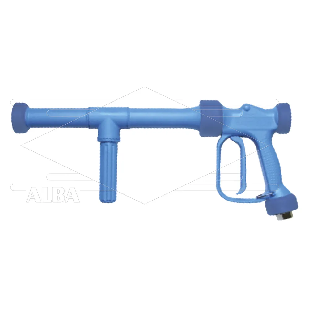 RB65 - Lagedruk spuitpistool - blauw - messing - verlengde uitvoering - L=500mm - 24 Bar - 60 l/min - max 90°C - 1/2" bi - Afbeelding 1