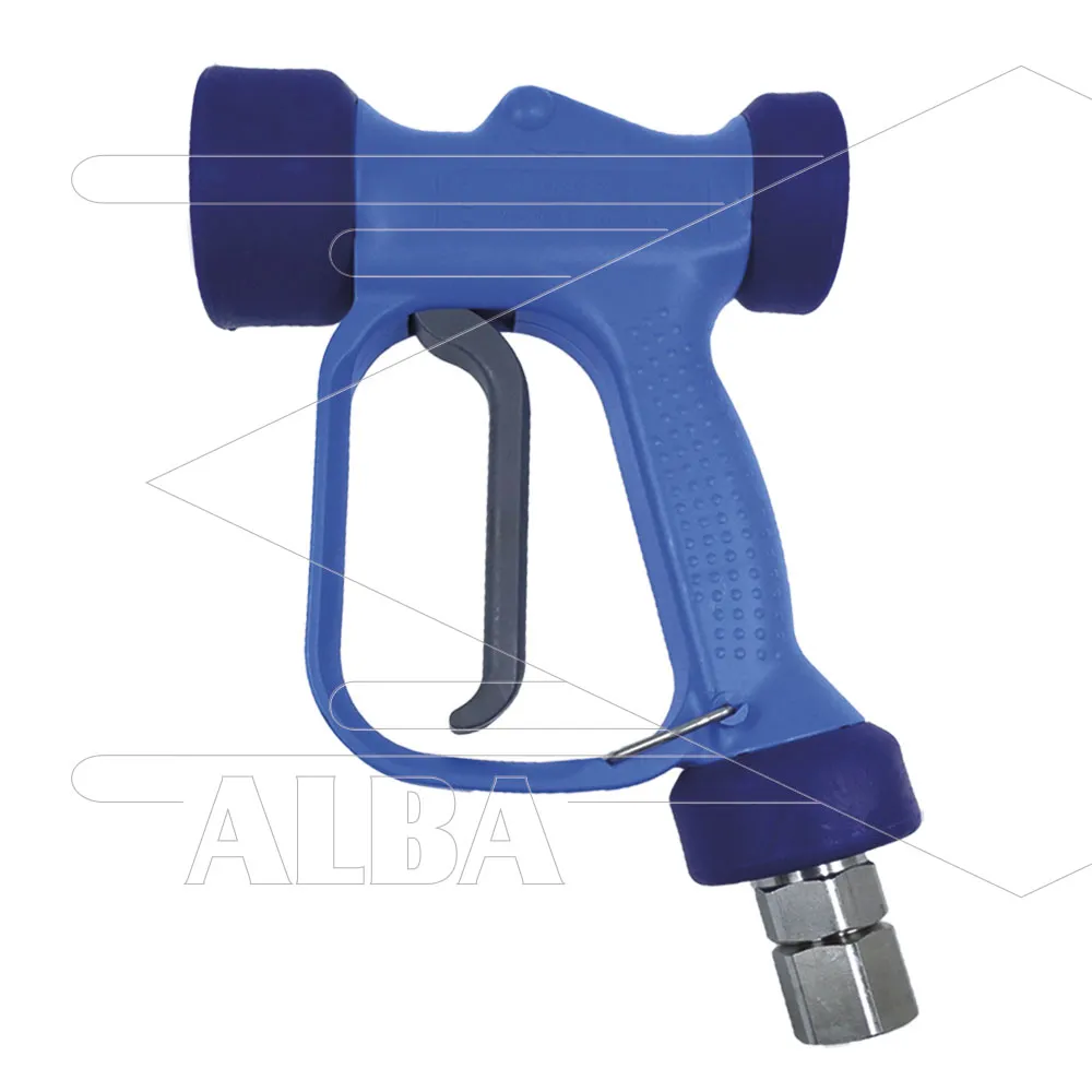 100189 RB65 - Lagedruk spuitpistool - blauw - RVS316 - met swivel - 24 Bar - 60 l/min - max 90°C - 1/2" bi - Afbeelding 1