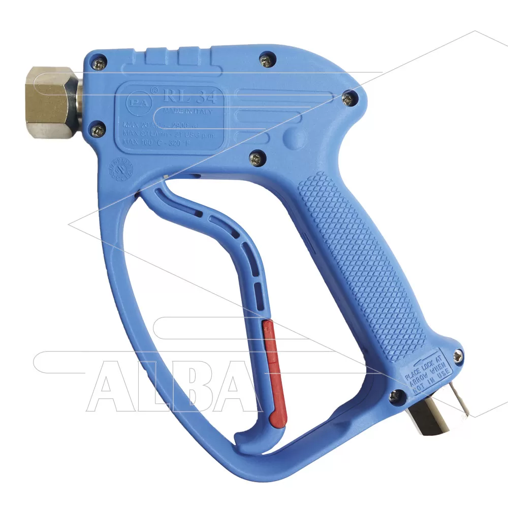 101118 RL34 - Hogedrukpistool - met swivel - 180 Bar - 80 l/min - max 160°C - 2 x 1/2" bi - voor schuim - met grote doorlaat - Afbeelding 1