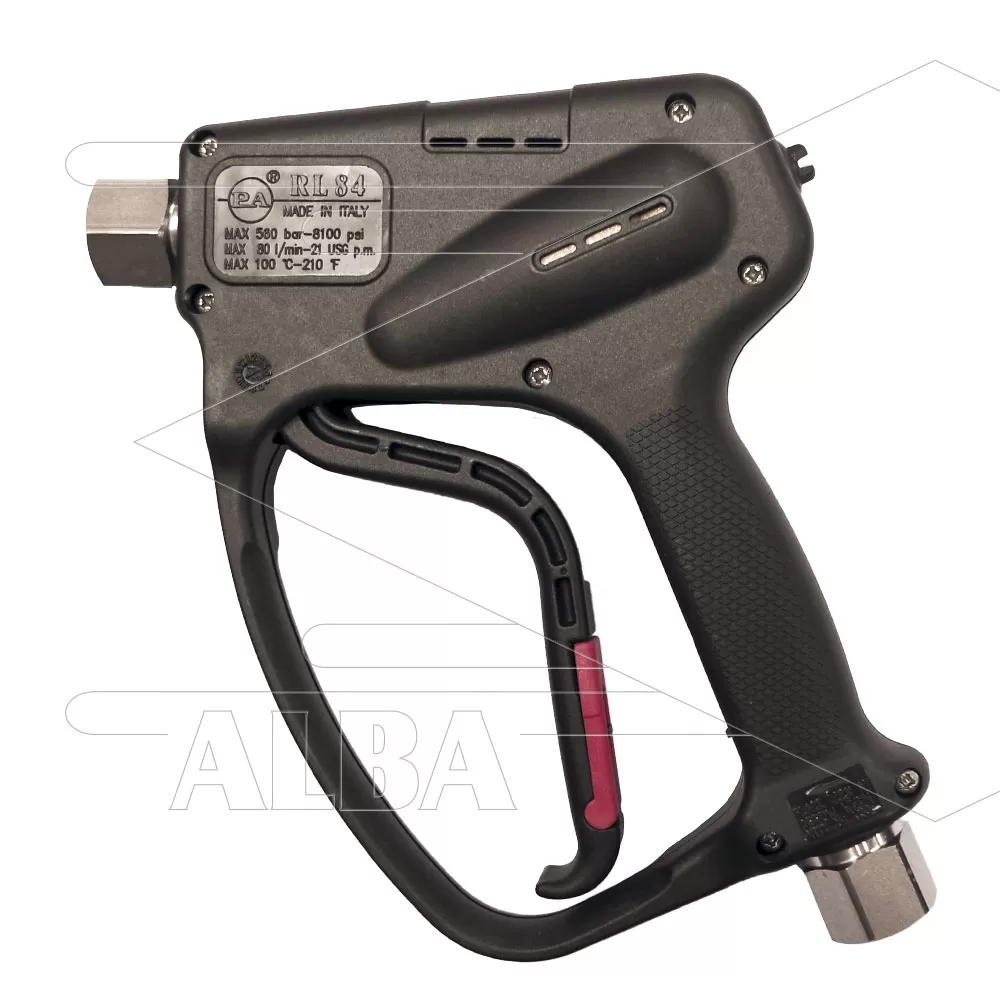 RL84 - Hogedrukpistool - RVS / messing - 500 Bar - 80 l/min - max 100°C - 2 x 1/2" bi - BSP - Afbeelding 1