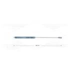 S3-350 - lans - L=800mm - recht - RVS - blauw - open isolatie L=360mm - 350 Bar - max 160°C - 2 x 1/4" bu