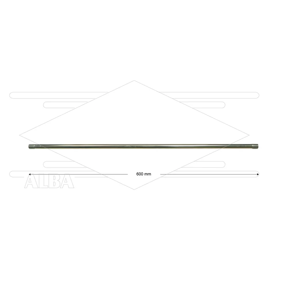 RP201 lans - L=600mm - recht - RVS - 400 Bar - max 150°C - 2 x 1/4" bu - Afbeelding 1