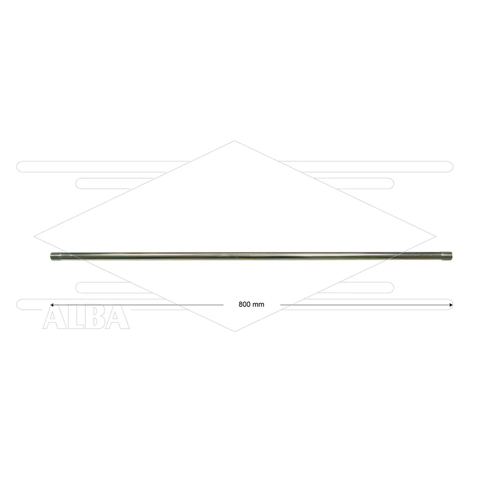 RP201 lans - L=800mm - recht - RVS - 400 Bar - max 150°C - 2 x 1/4" bu - Afbeelding 1