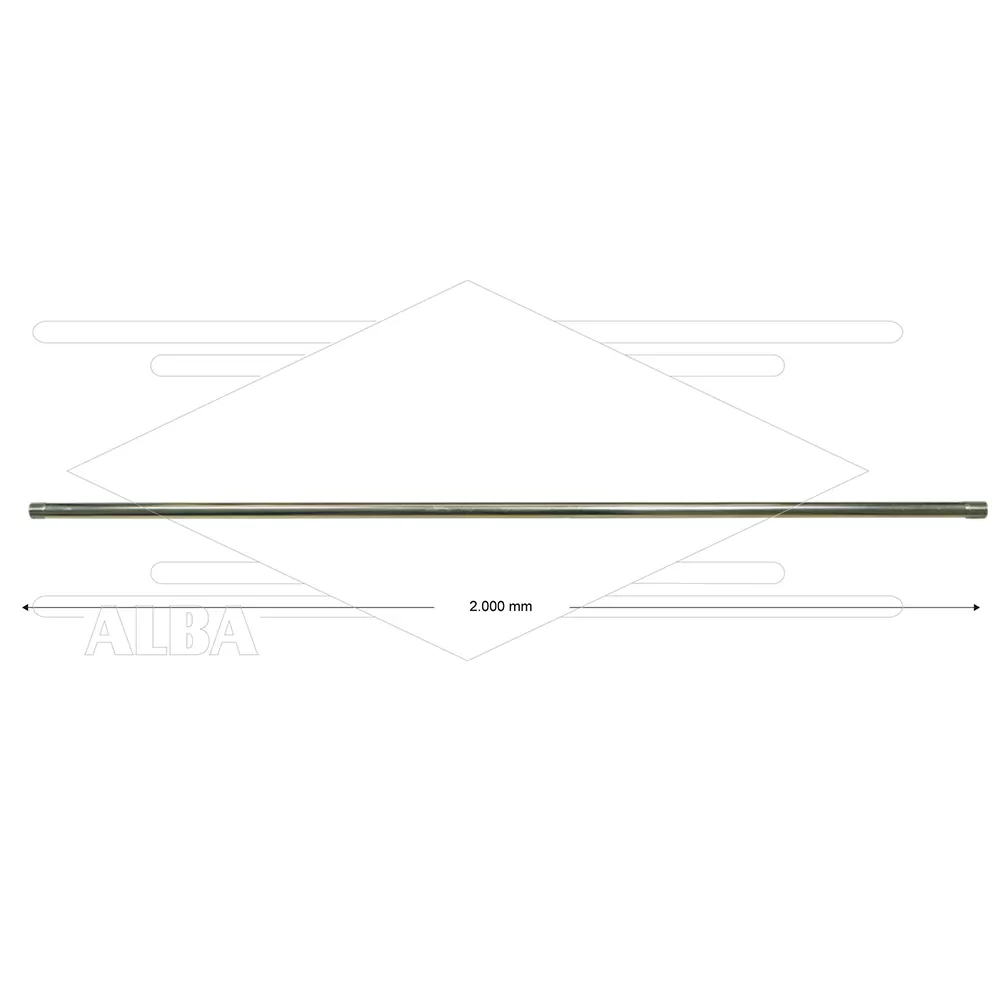 RP201 lans - L=2000mm - recht - RVS - 400 Bar - max 150°C - 2 x 1/4" bu - Afbeelding 1
